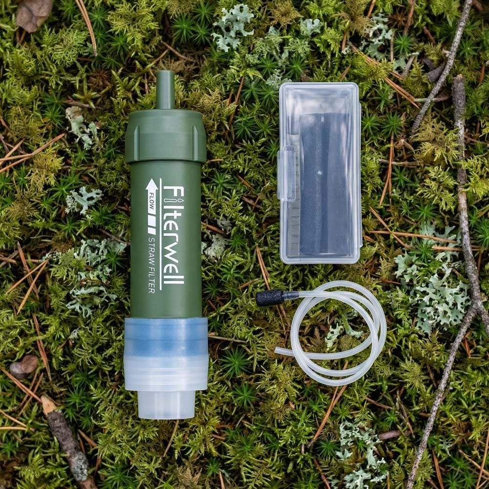 Mini filtro de agua portátil c - Water Purification Straw reseña y precio